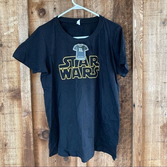 Star Wars Unisex Graphic Cotton Logo Black Short Sleeve Crew Neck Tee- shirt - Picture 2 of 6